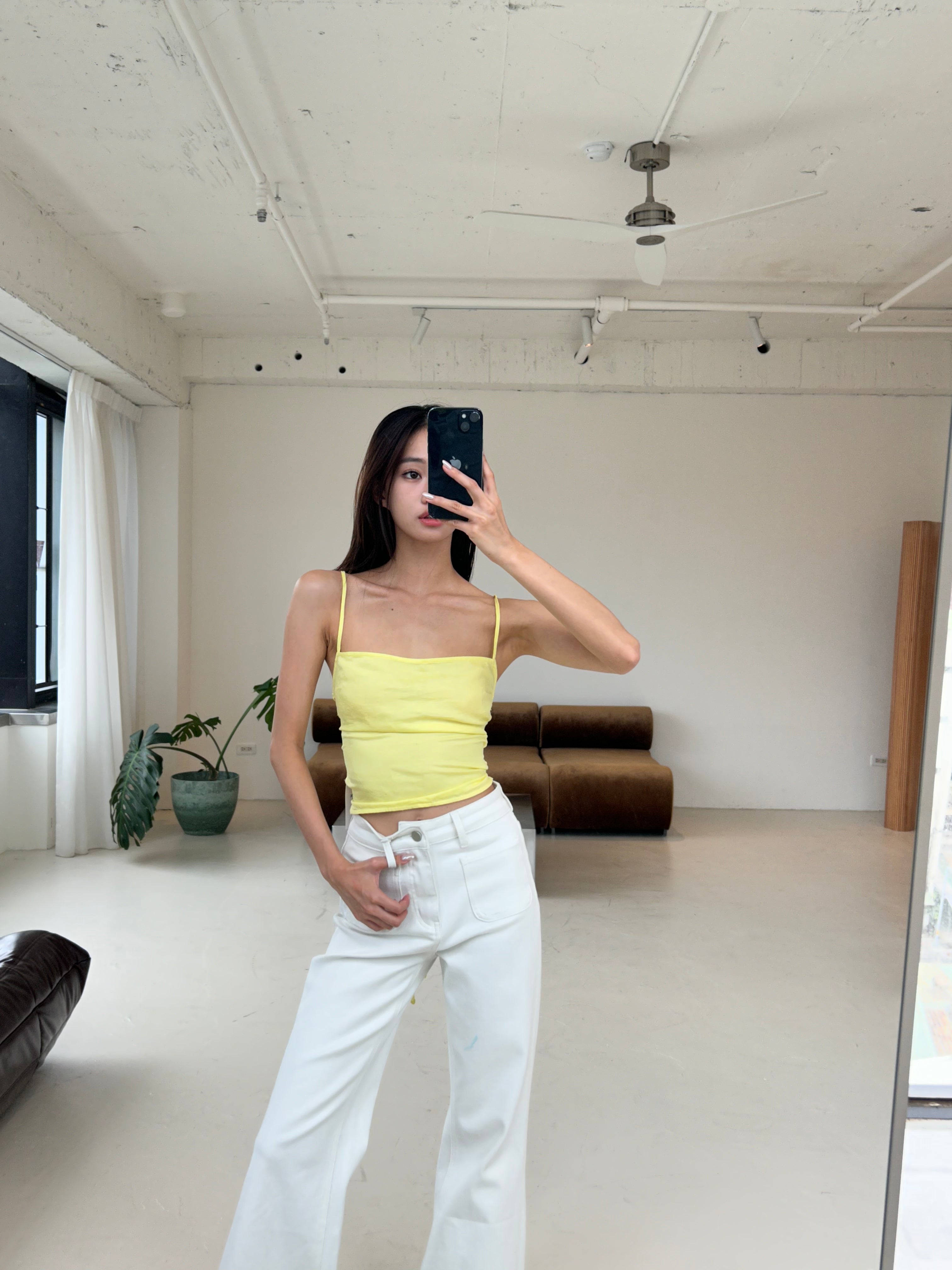 亞麻綁帶背心<br>Linen Cropped Top