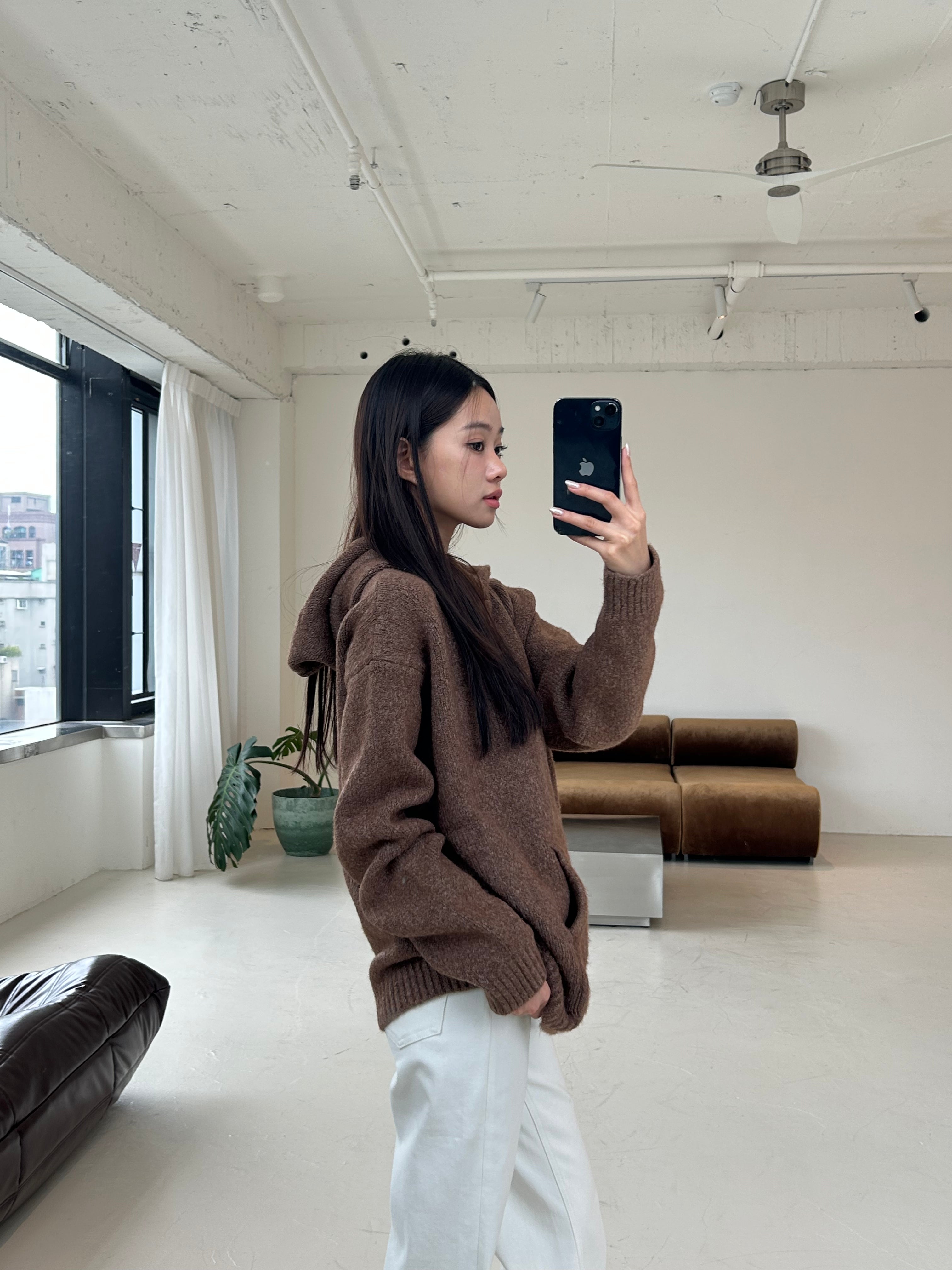 寬鬆連帽上衣<br>Oversized Knit Hoodie
