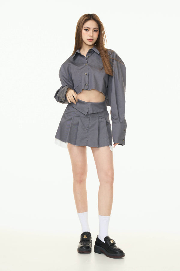 FLIPPED WAISTBAND MINI SKIRT