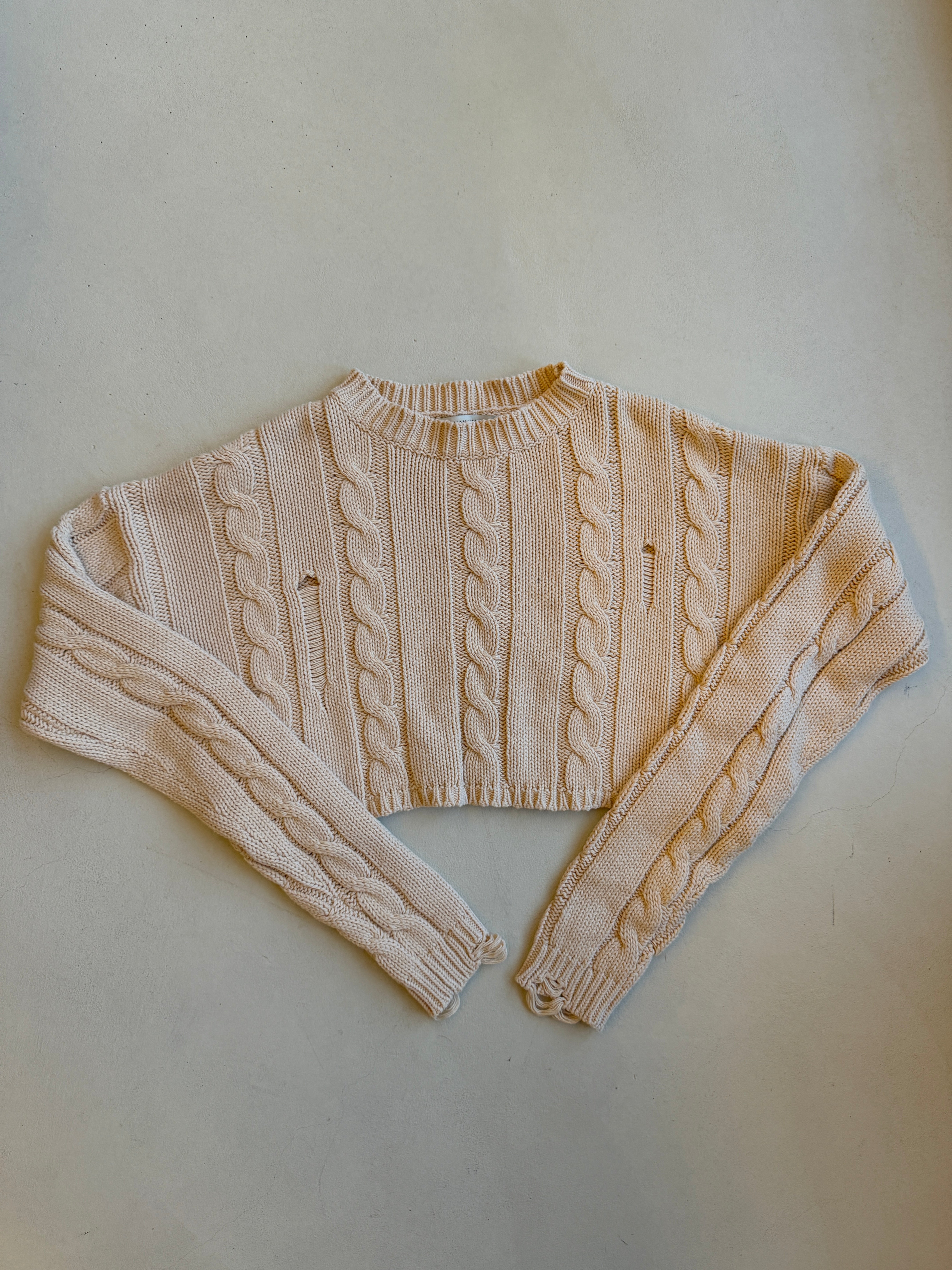 【拍照樣品】Cable Knit Cropped Sweater