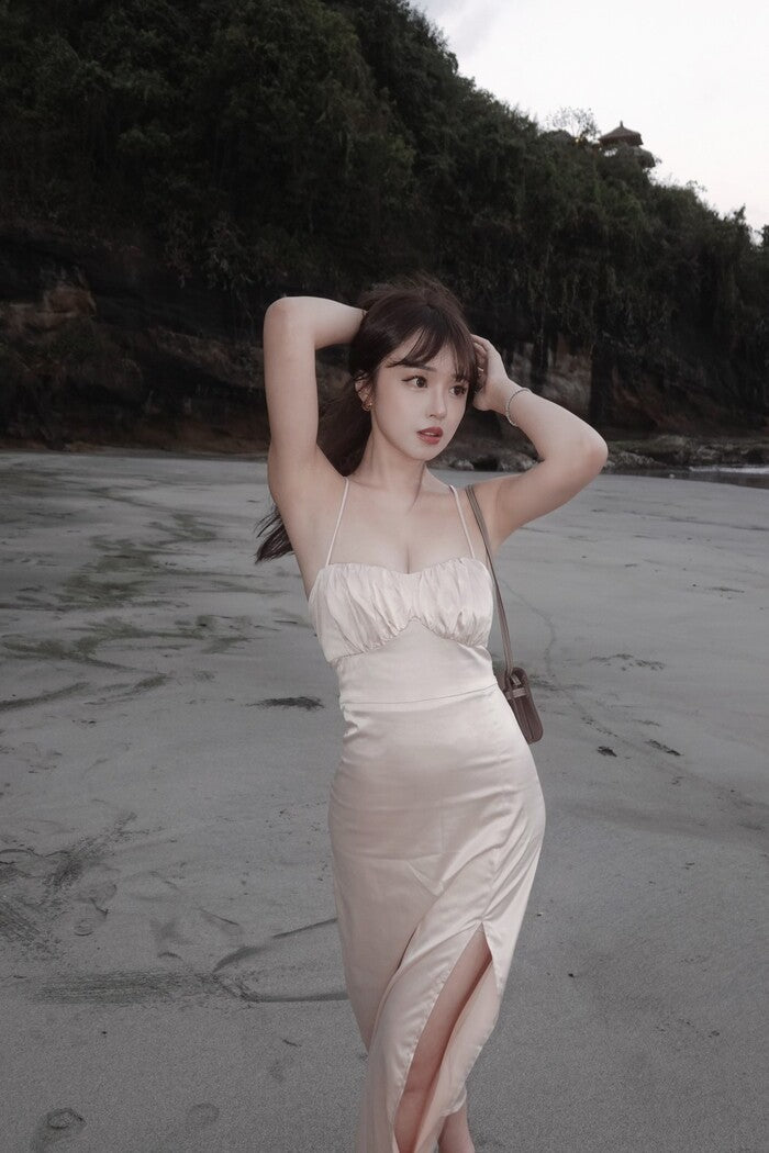 SATIN MAXI DRESS