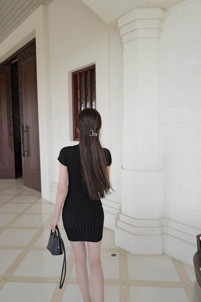 KNITTED BUTTON DRESS
