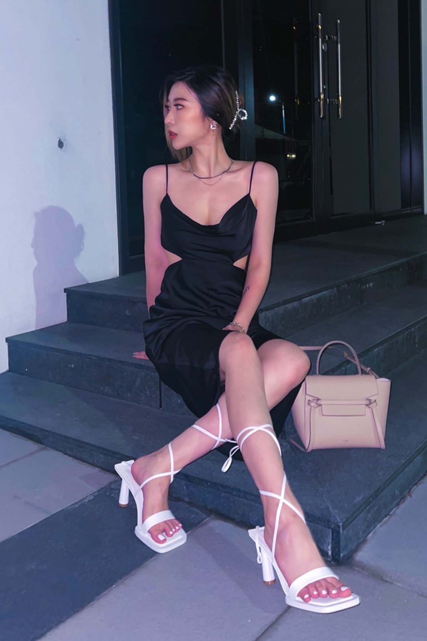 Lace Up Heeled Sandal