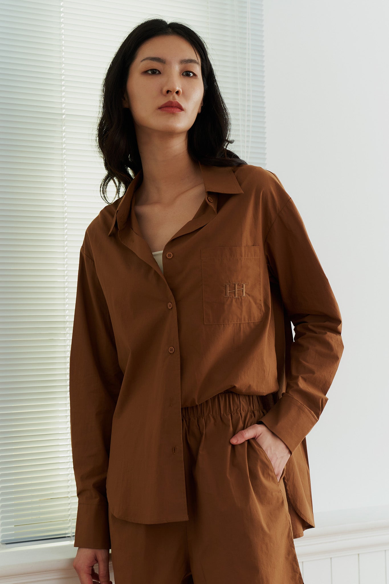 品牌LOGO長袖襯衫套裝<br>H Logo Cotton Shirt Set