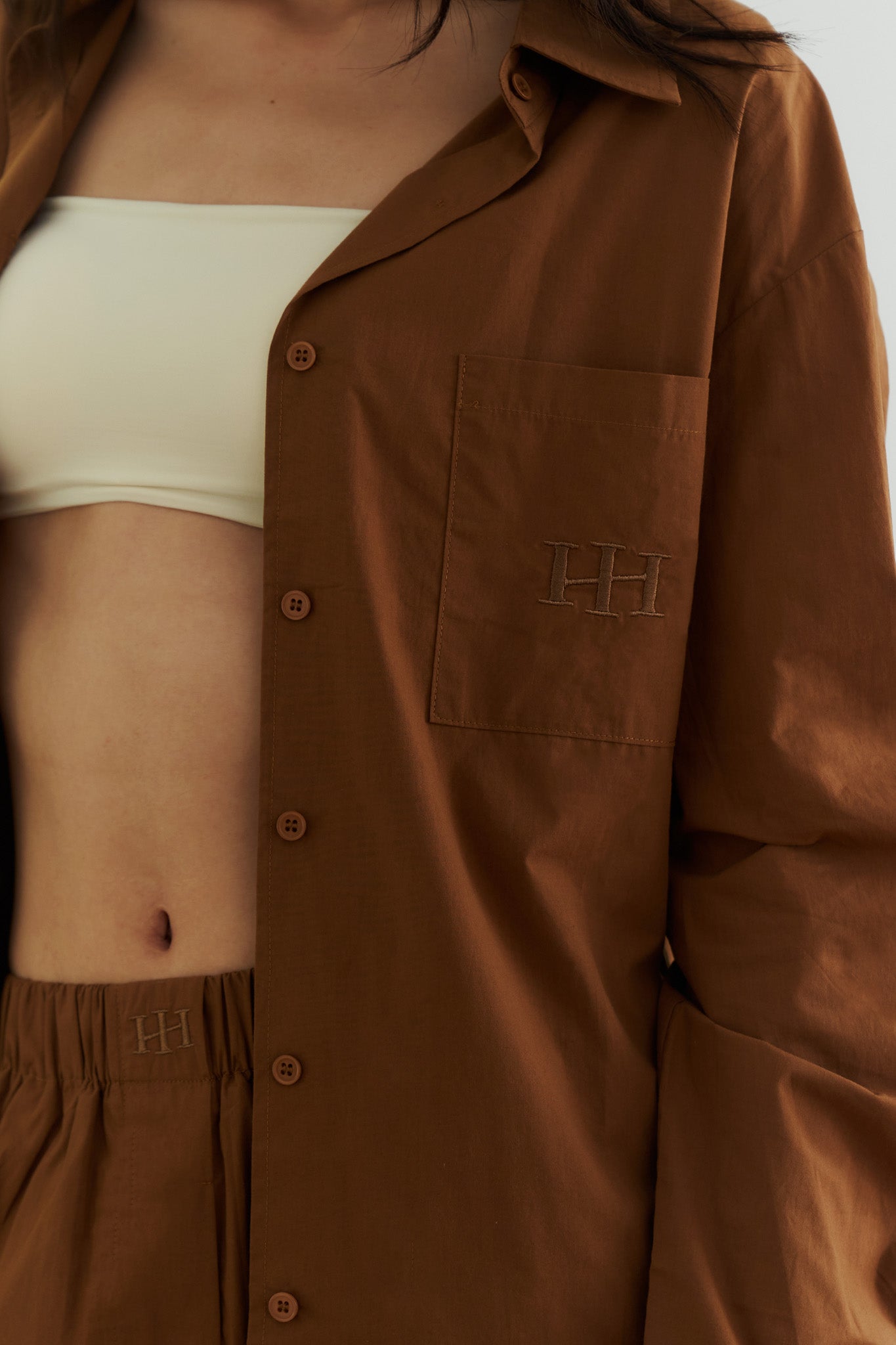 品牌LOGO長袖襯衫套裝<br>H Logo Cotton Shirt Set
