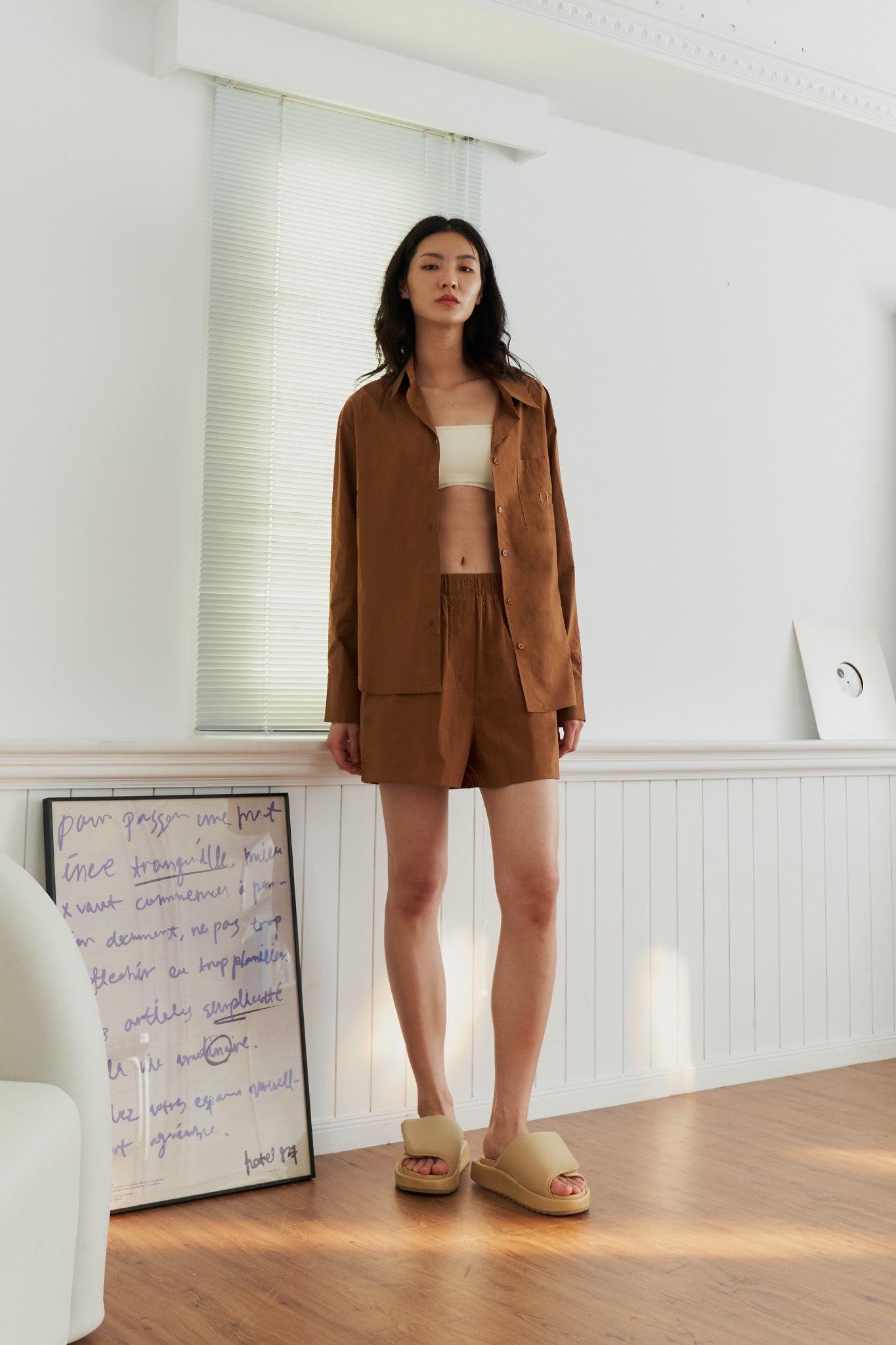 品牌LOGO長袖襯衫套裝<br>H Logo Cotton Shirt Set