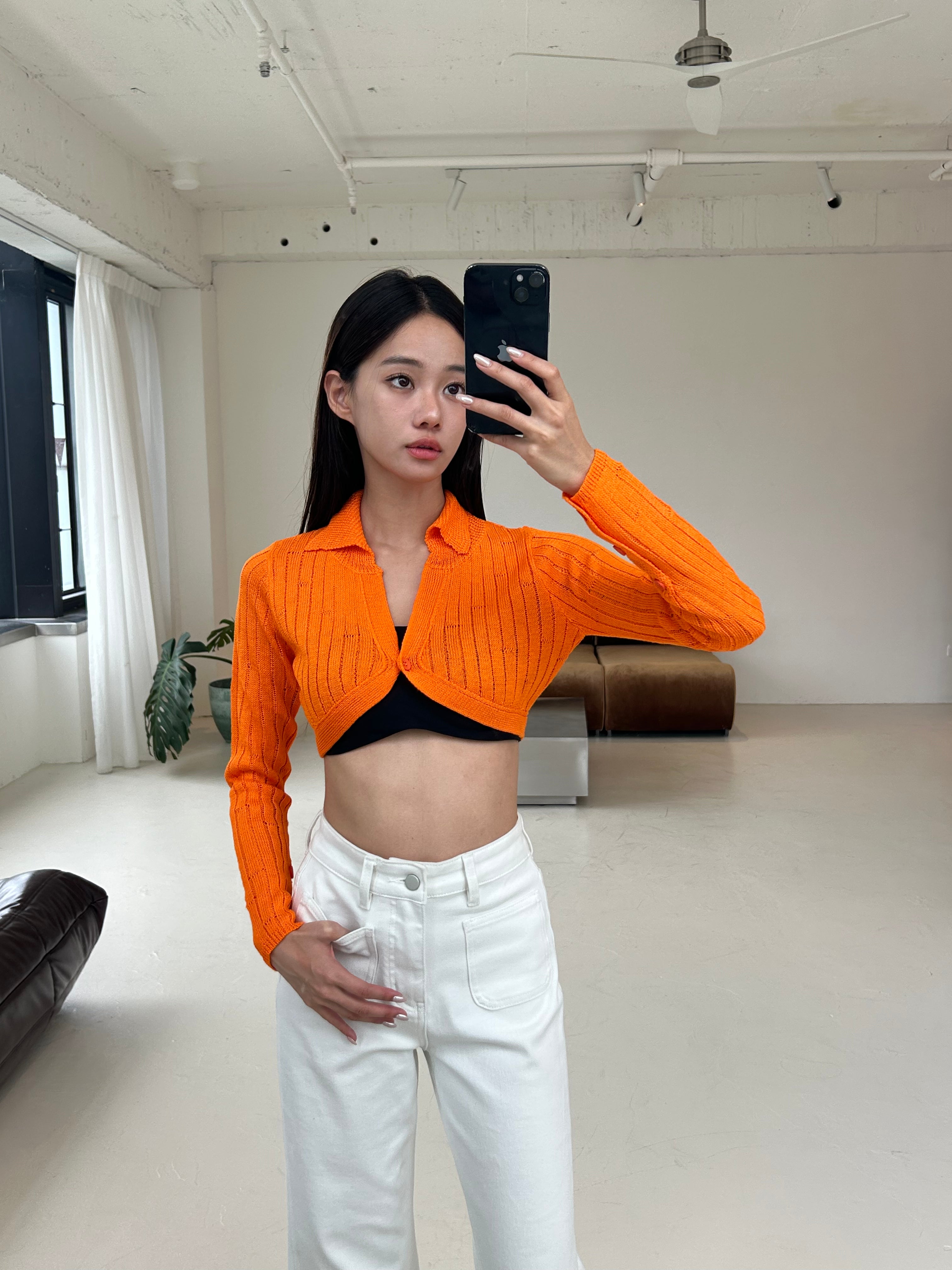針織短版罩衫<br>Crochet Cardigan