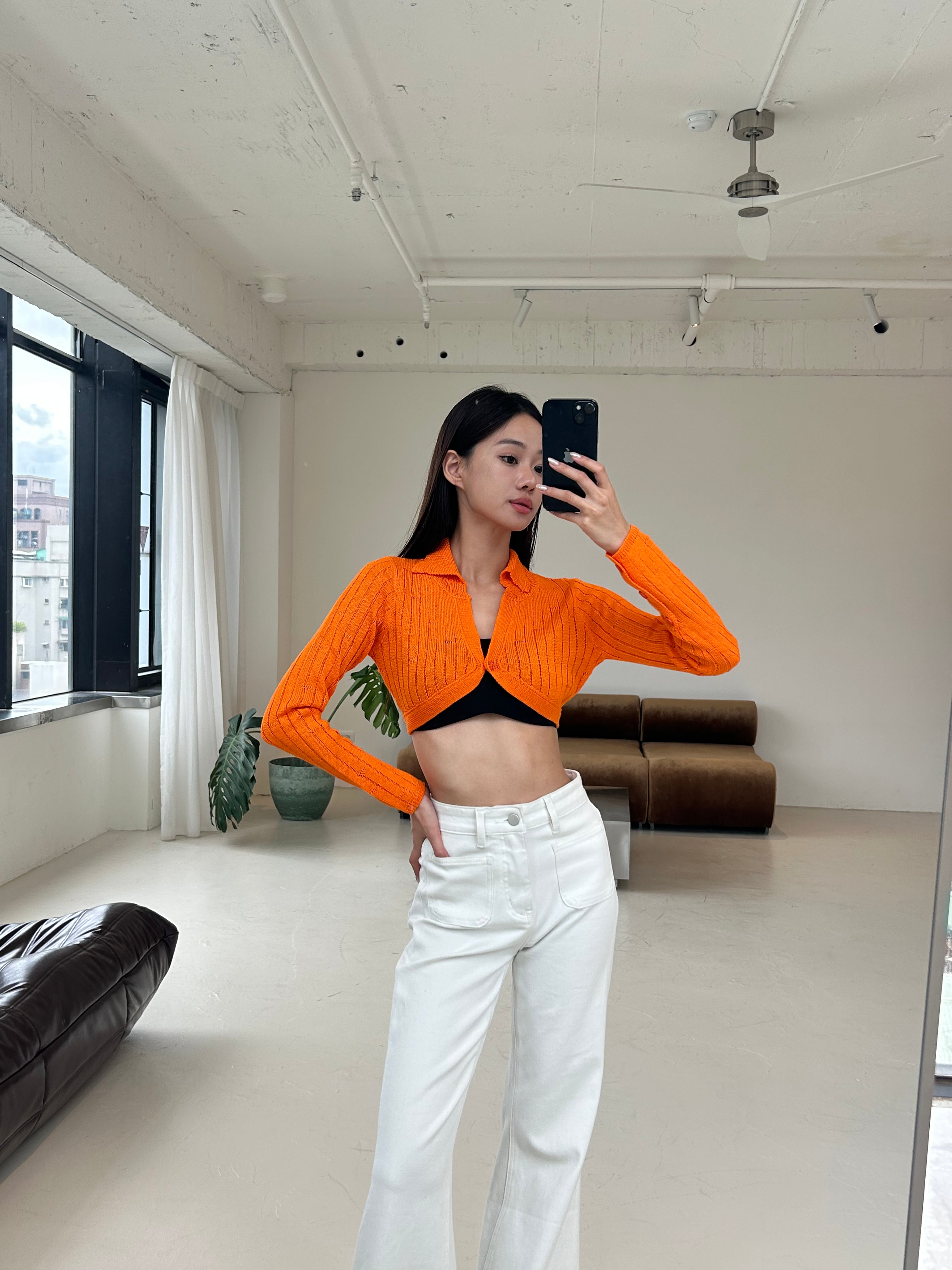 針織短版罩衫<br>Crochet Cardigan