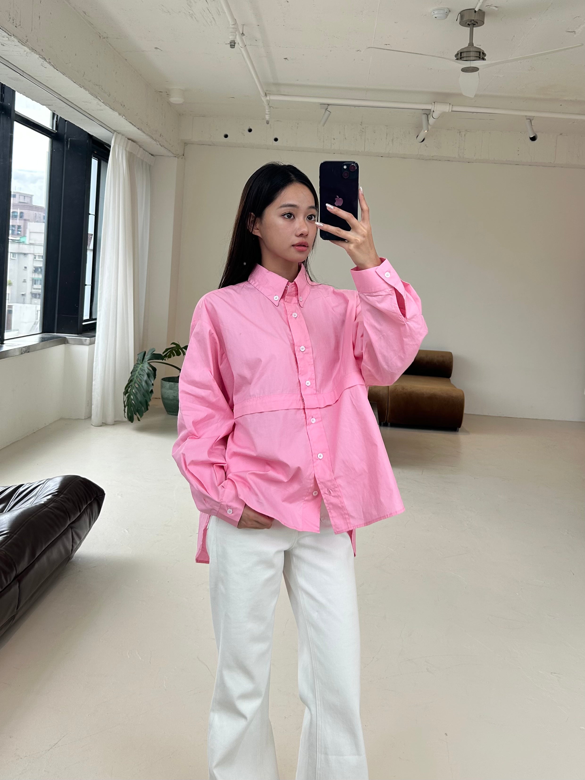 落肩長袖長袖襯衫<br>Oversized Shirt