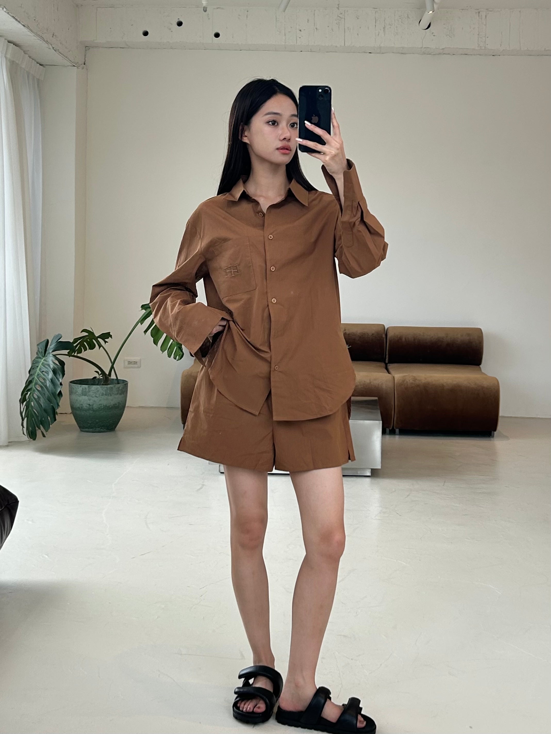 品牌LOGO長袖襯衫套裝<br>H Logo Cotton Shirt Set