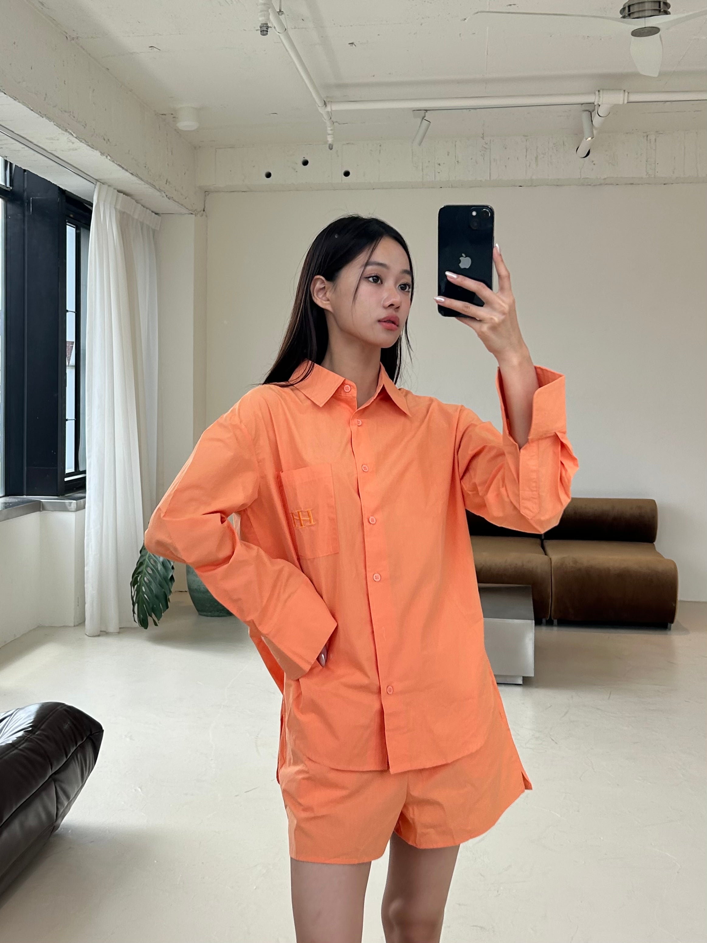 品牌LOGO長袖襯衫套裝<br>H Logo Cotton Shirt Set