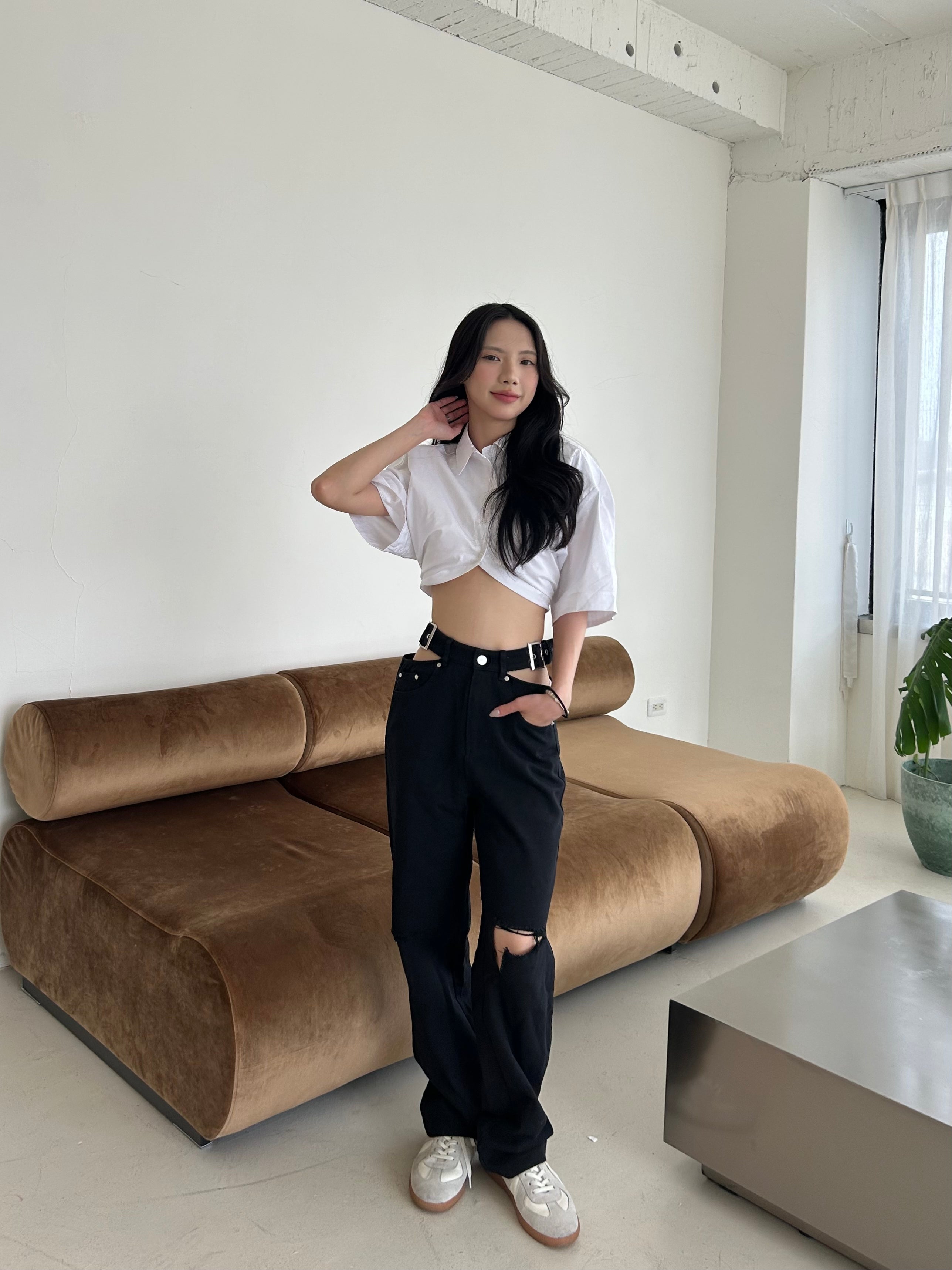 Cut-Out Cargo Pants