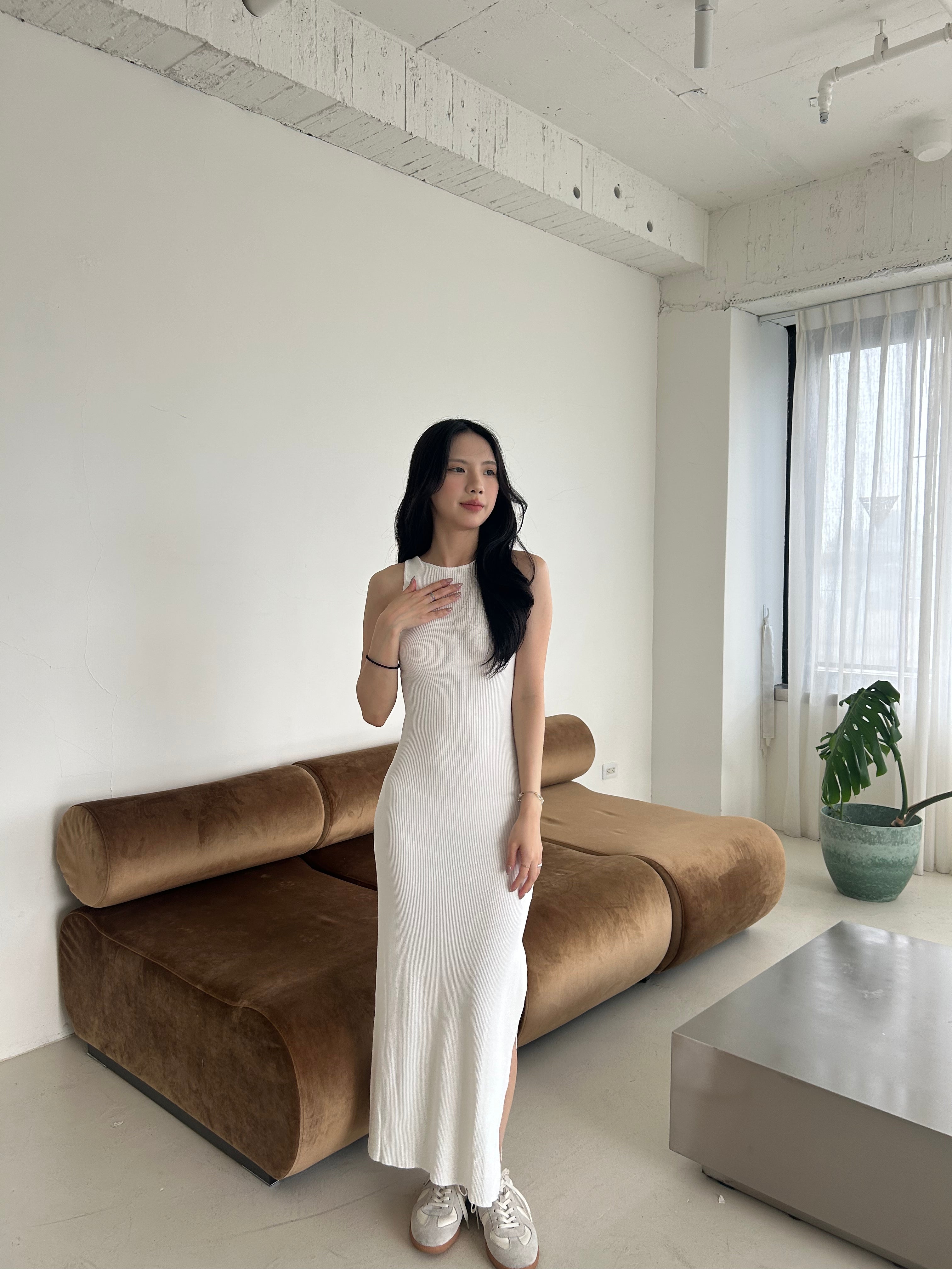 Strapy Long Knit Dress