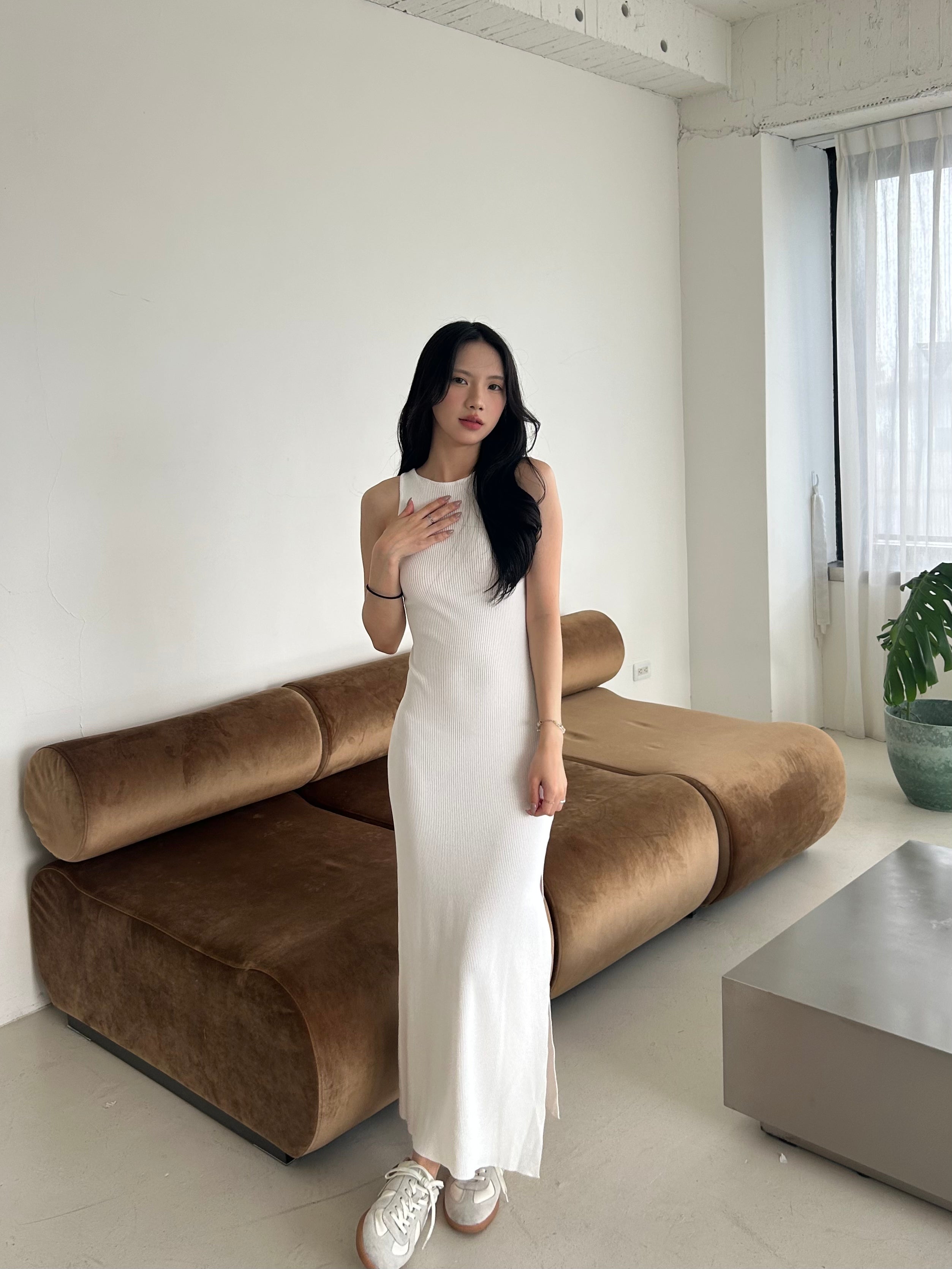 Strapy Long Knit Dress