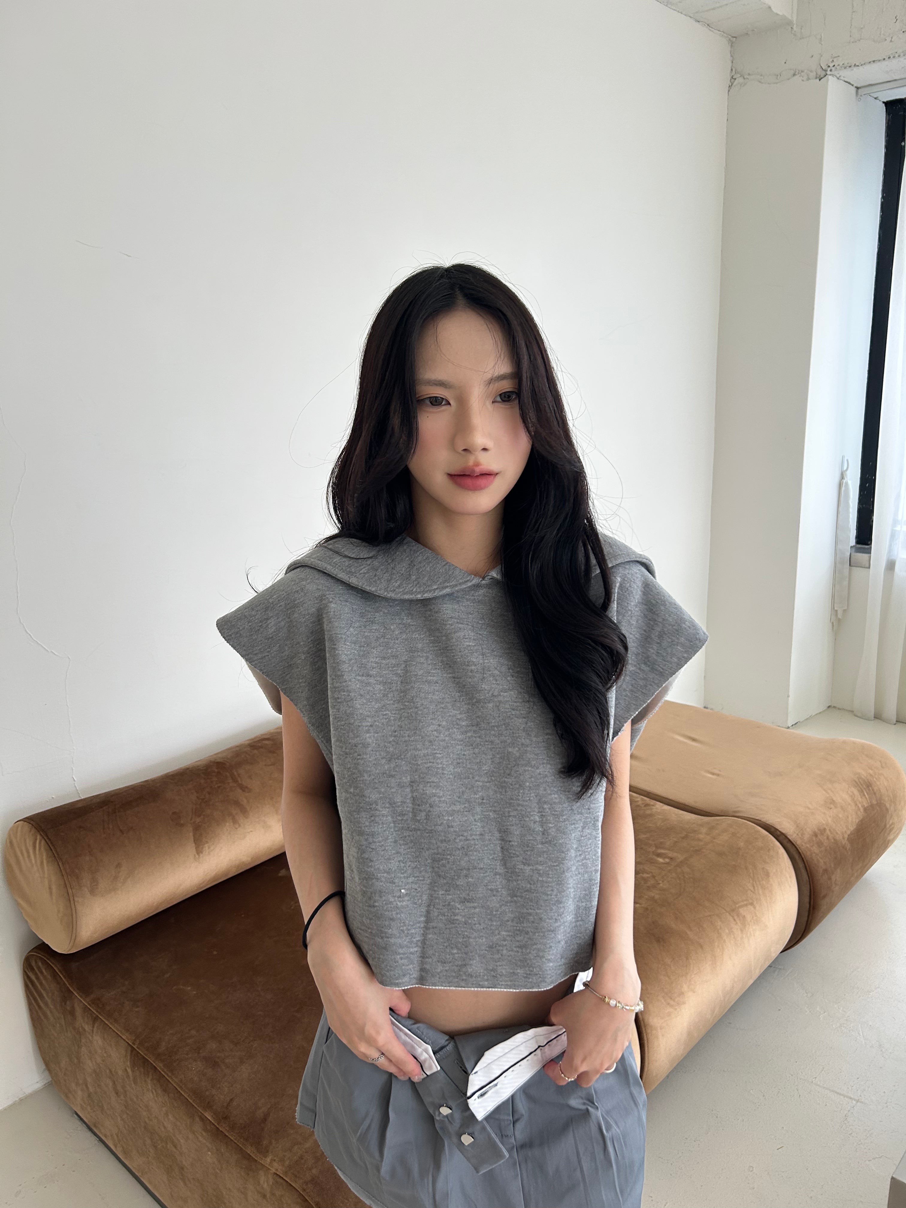 棉質寬袖背心<br>Wide Sleeveless Oversized Vest