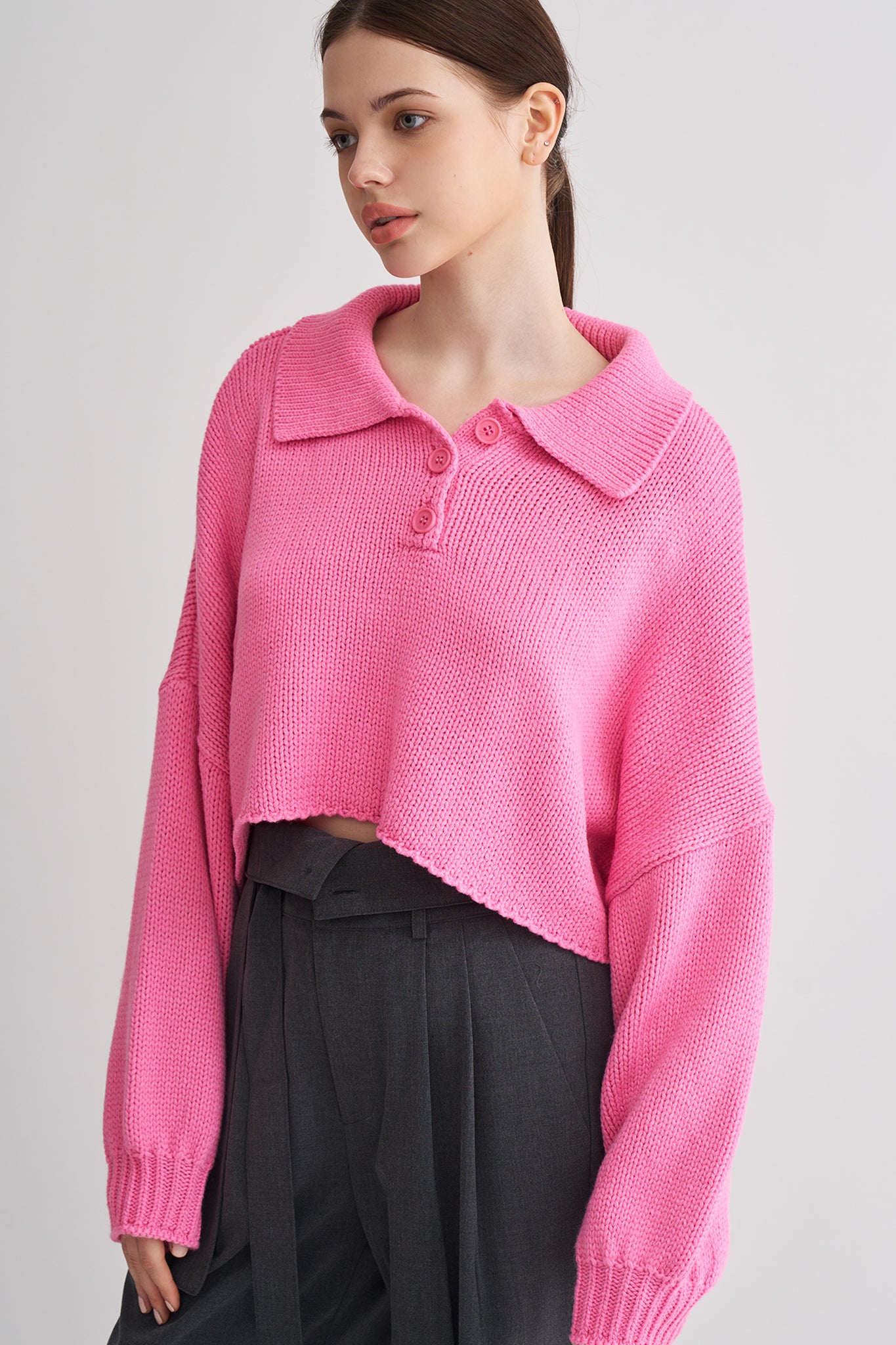 Button-collar Sweater