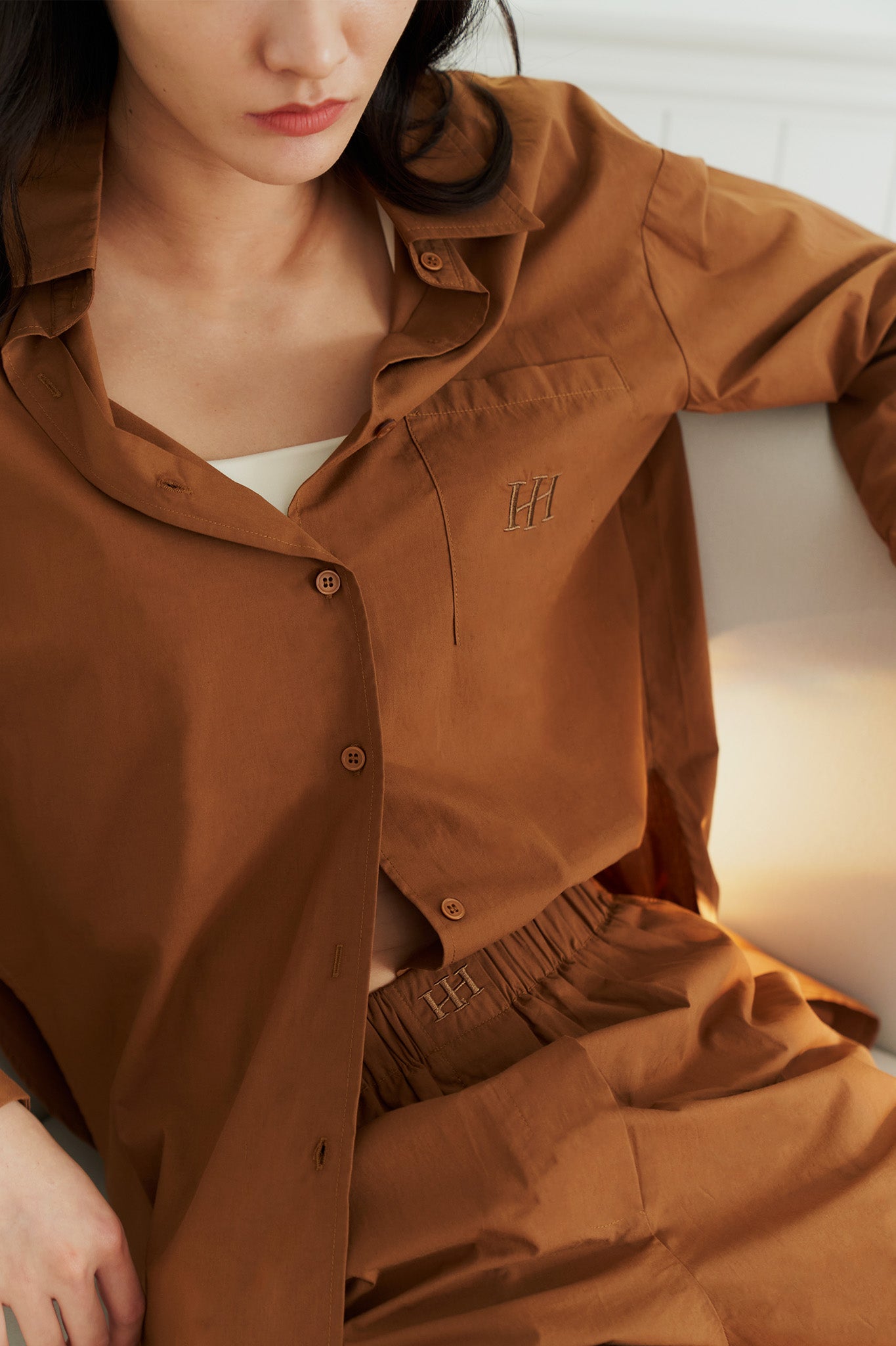 品牌LOGO長袖襯衫套裝<br>H Logo Cotton Shirt Set