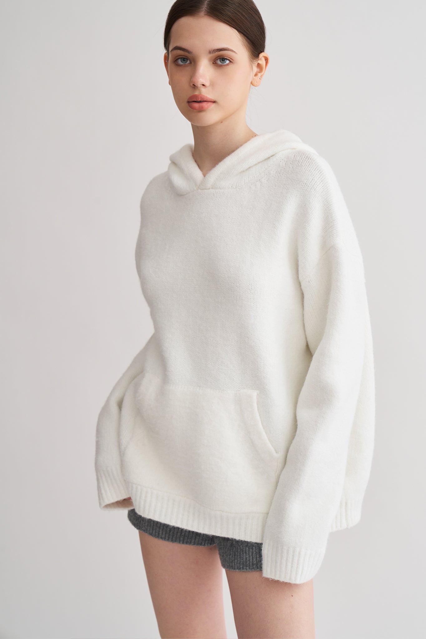 Oversized Knit Hoodie