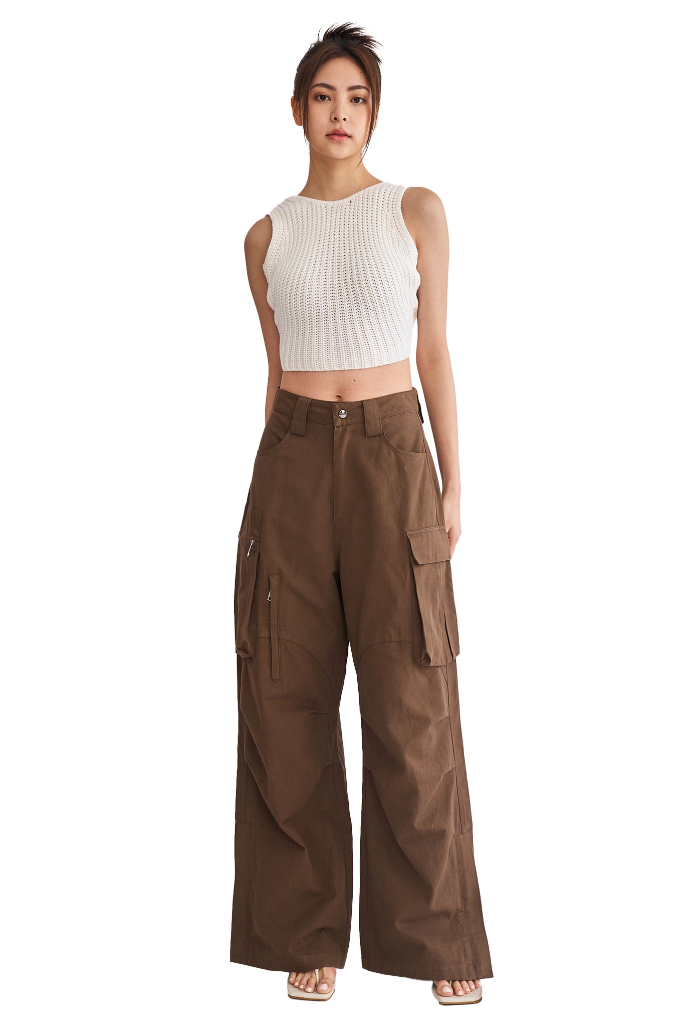 後綁帶針織上衣<br>Tie Back Knit Top