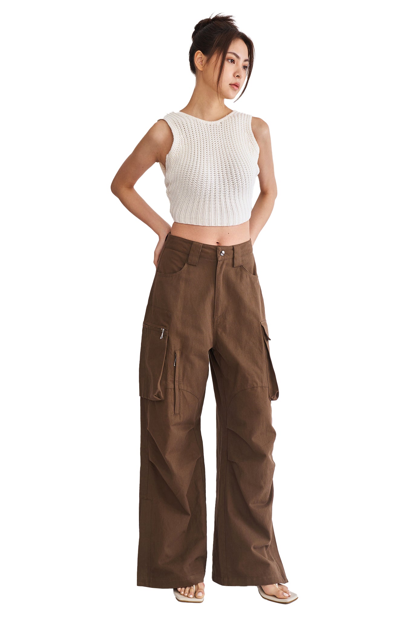後綁帶針織上衣<br>Tie Back Knit Top