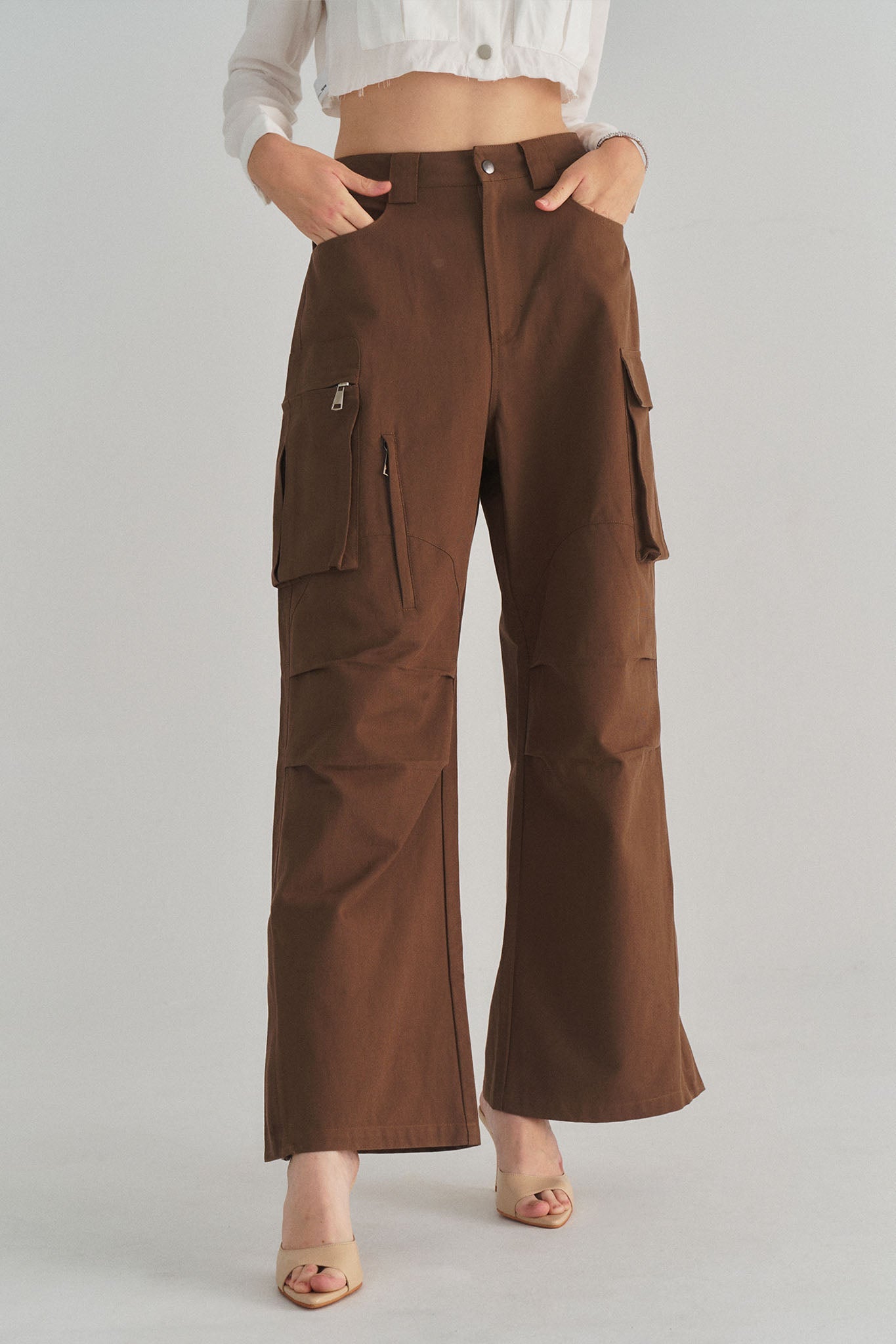 Wide-Leg Cargo Trousers