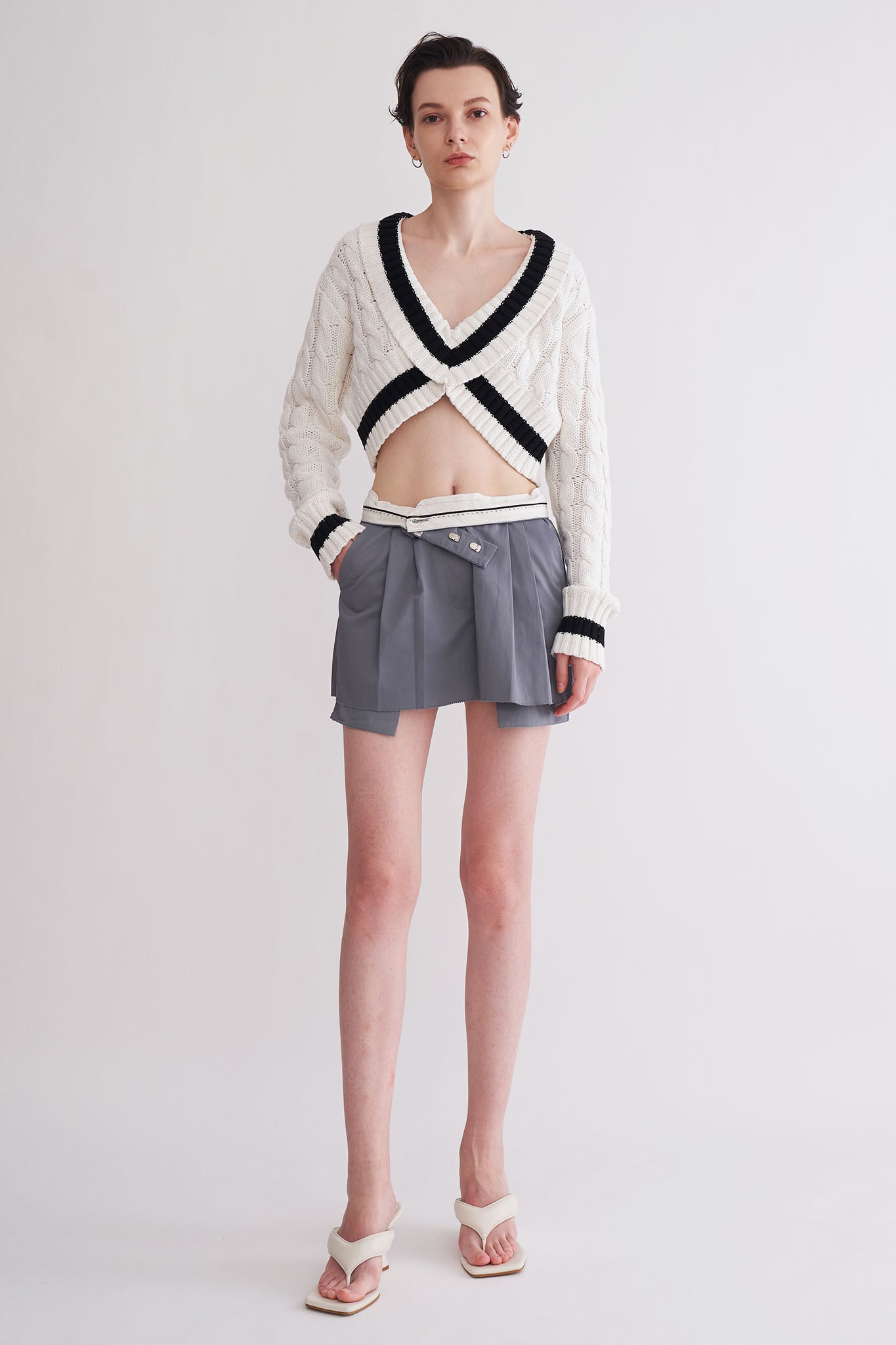 Foldable Low-Rise Mini Skirt